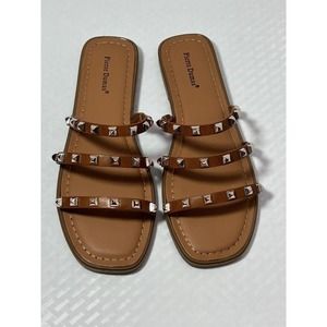 Pierre Dumas Studded Sandal in New Tan~Size 8